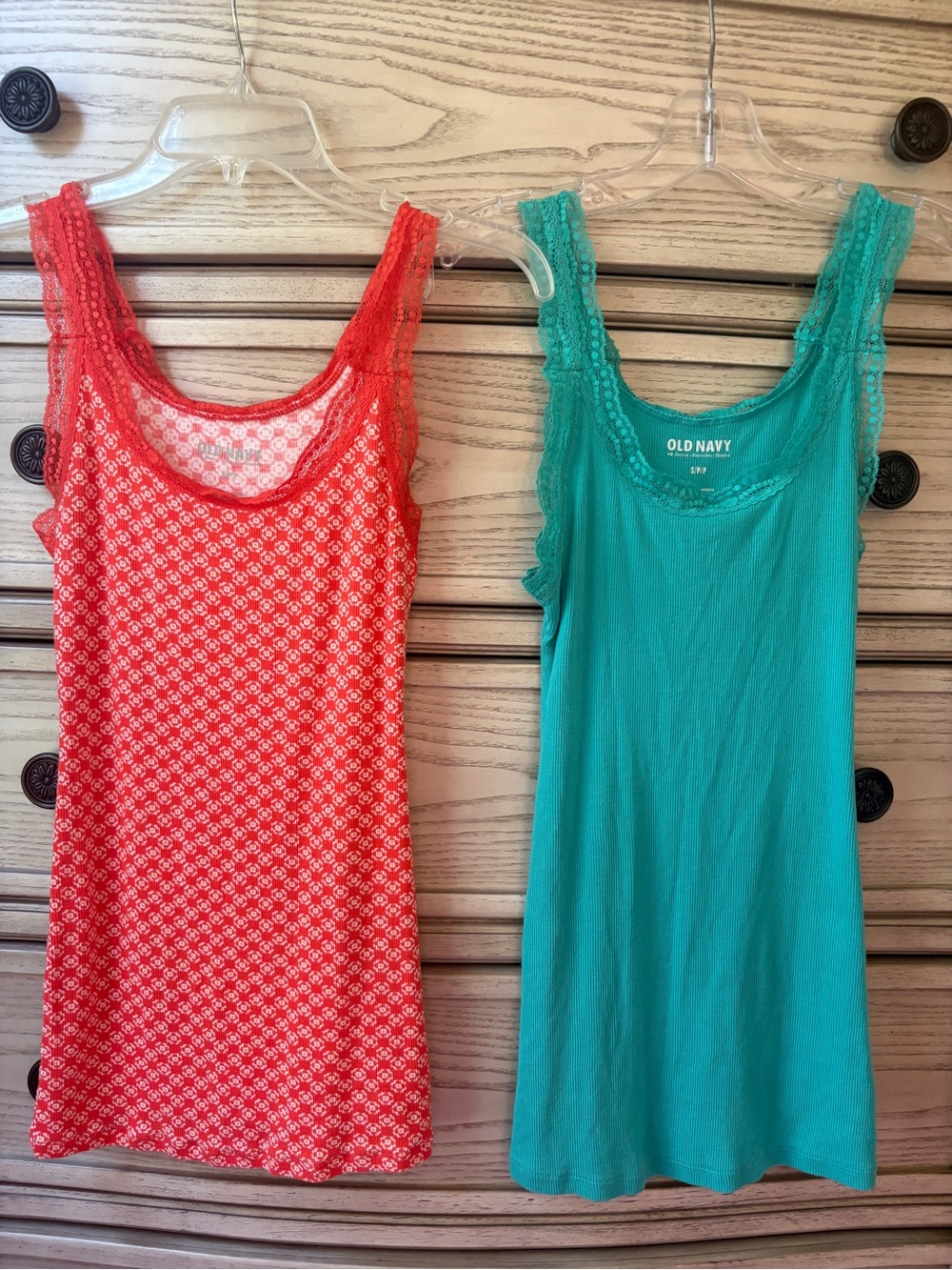 Vintage Y2K 2000s Old Navy Lace Trim Tank Top Lot of 2 Soft Camisole Small